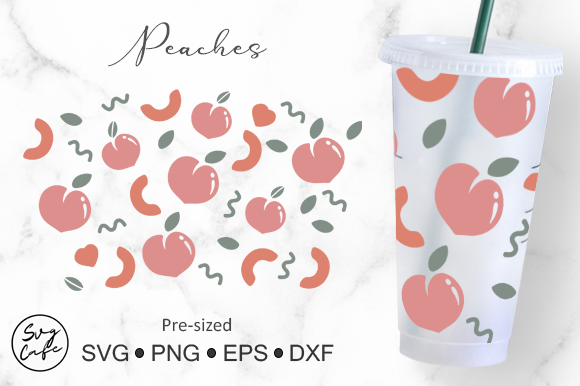 24oz Venti Cold Cup Peaches: Graphics for Crafts
