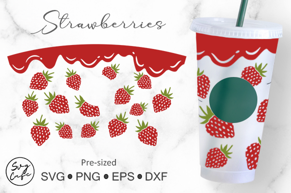 A Designer's Review of the 24oz Venti Cold Cup Strawberries Embroidery File