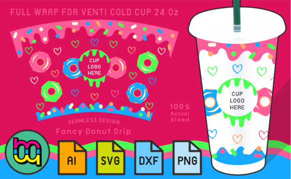 A Donut Drip Print Template for Modern Product Packaging