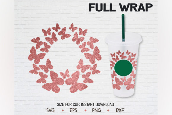 A Ring Butterfly Tumbler Design for Crafters & Commercial Graphics
