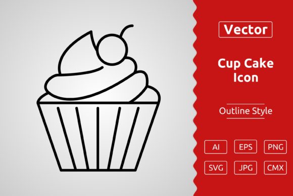 A Vector Cupcake Icon for Sweet Designs & Polished Graphics