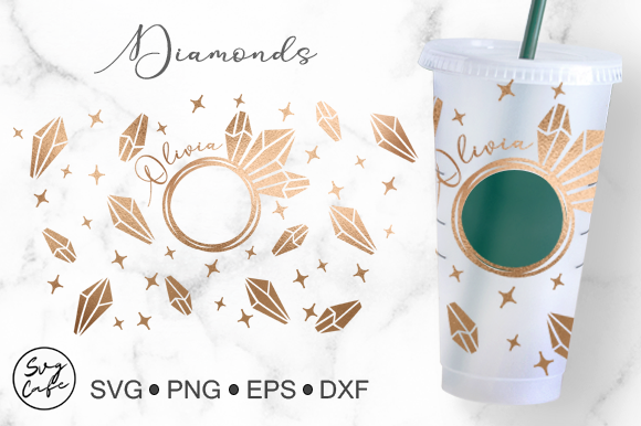 An Elegant Diamond Graphic for Crafts and Beverage Packaging