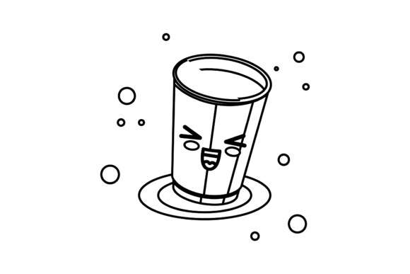 Coffee Cup Drink Kawaii Outline: Graphics & Illustrations Review