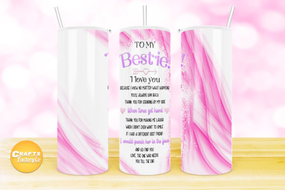 Crafting with the Best Friend Quote Tumbler Graphics