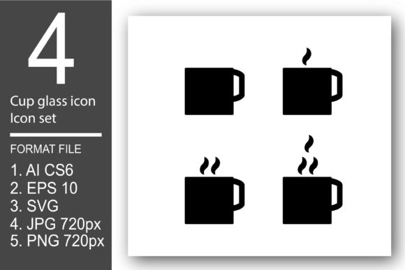 Cup Glass Icon Set: Icons & Graphics for Crafters