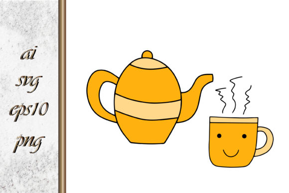 Doodle Cup of Tea Teapot Hand Drawn Art Review