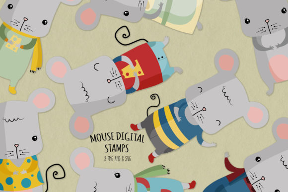 Mouse SVG Clipart Set of 8: Graphics & Illustrations
