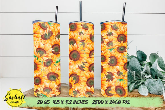 Reviewing a Watercolor Sunflower Graphic for Tumbler & Craft Projects