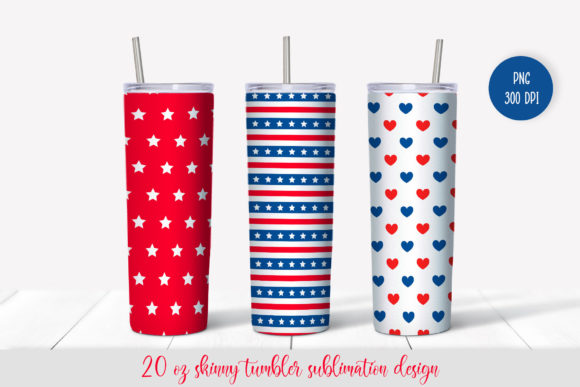 Stars & Stripes Patriotic Tumbler Wrap Graphics for Crafts