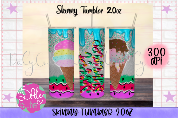 Tumbler 20oz Ice Cream Skinny Wrap Graphics & Print Review